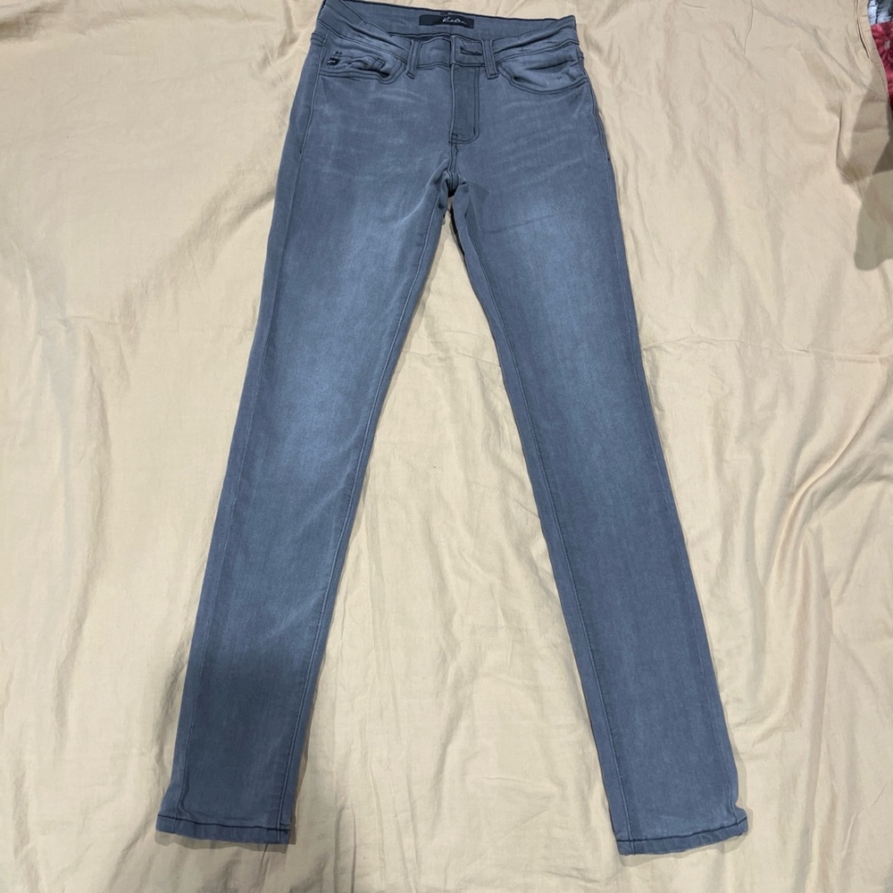 KanCan Women's Straight Leg Gray Jeans